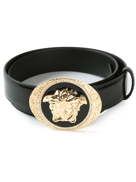 where are real versace belts made from|Versace medusa buckle leather belt.